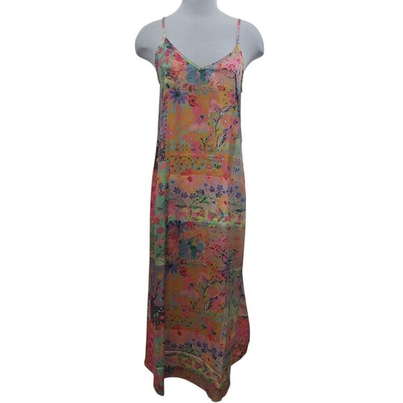 Natural Life The Graci Slip Floral Patchwork Boho Multicolor Maxi Dress Medium - Picture 1 of 12